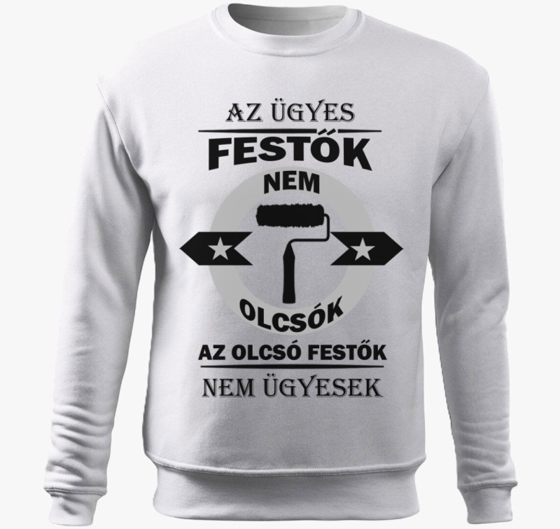 Ügyes festő belebújós pulóver — Fehér