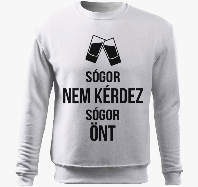 Sógor koccintós ajándék belebújós pulóver — Fehér