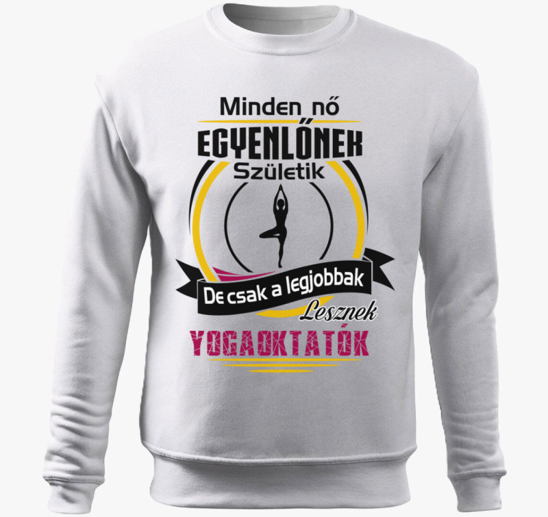 Yogaoktató belebújós pulóver — Fehér