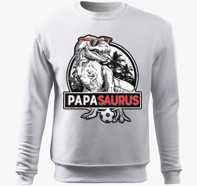 Papa saurus belebújós pulóver — Fehér