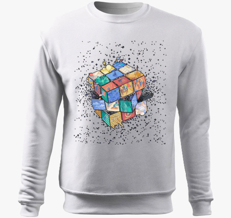 Rubik kocka rejtelmei belebújós pulóver — Fehér