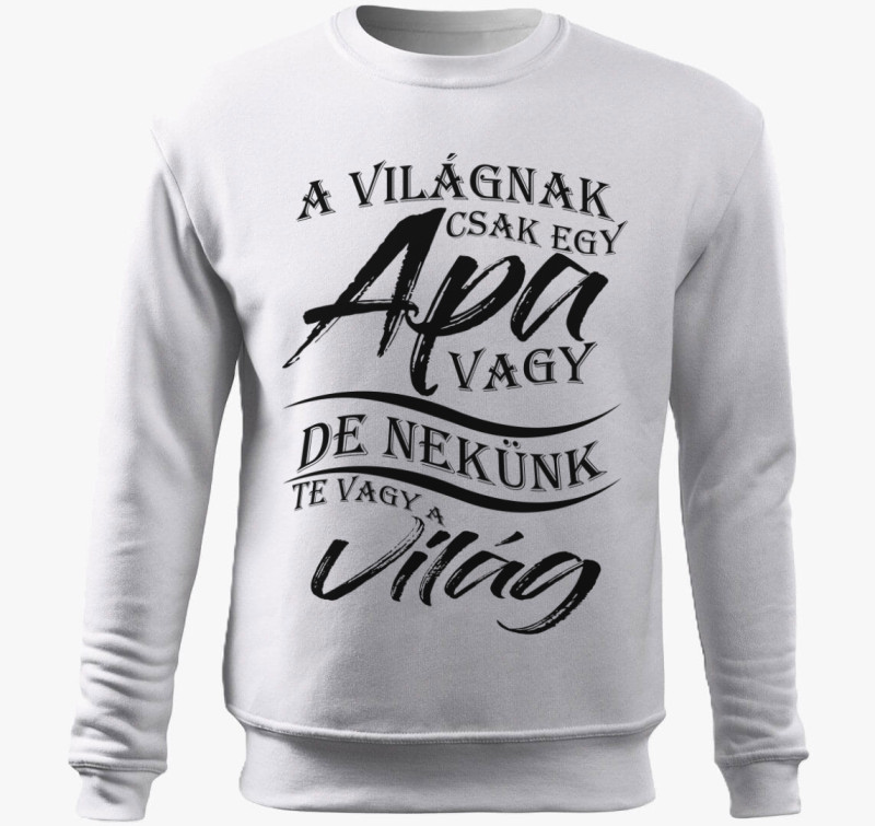 Apa a VILÁG belebújós pulóver — Fehér