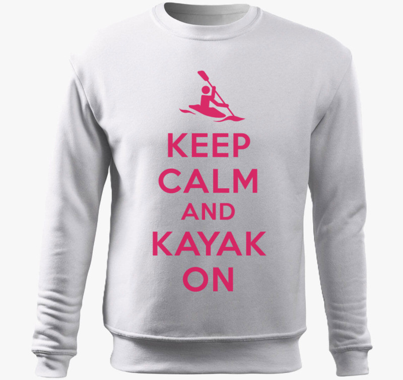 Keep calm keep kayak ON belebújós pulóver — Fehér