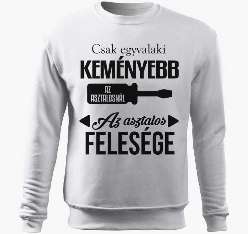 Asztalos feleség - asztalos belebújós pulóver — Fehér
