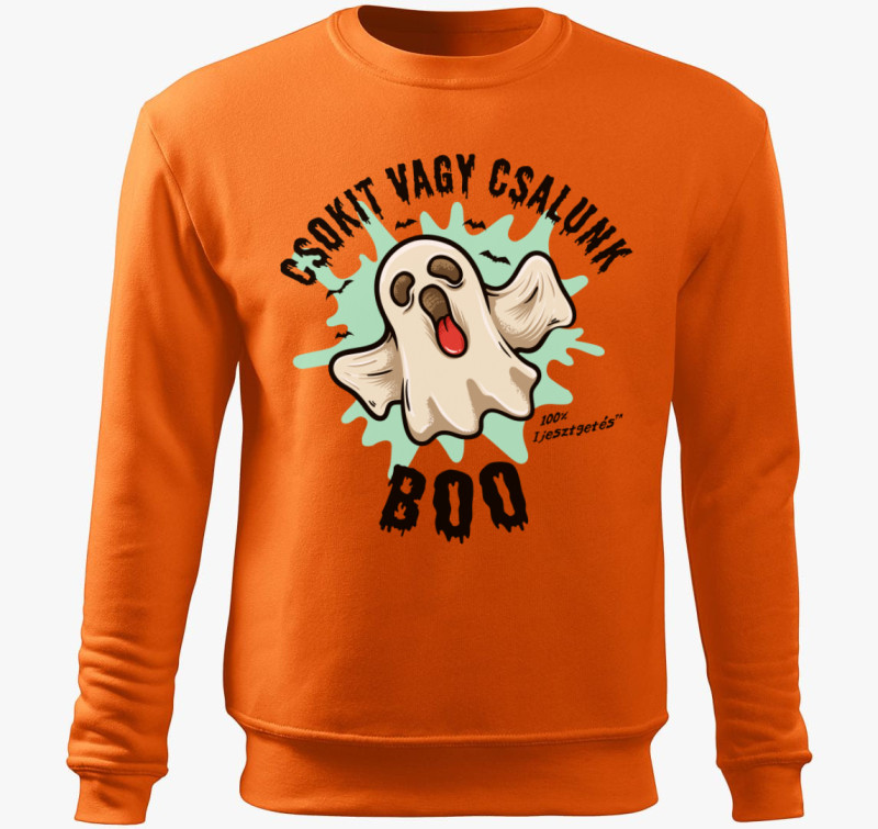 Csokit vagy csalunk halloweeni belebújós pulóver — Narancs