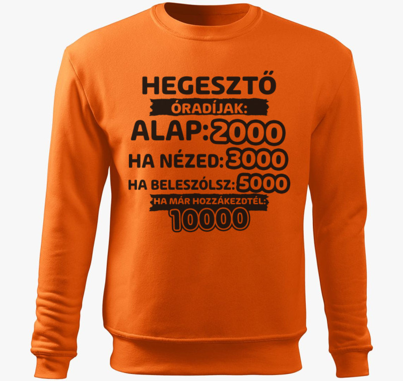 Hegesztő óradíjak munka belebújós pulóver — Narancs