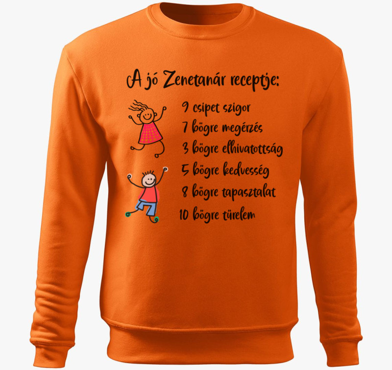 Zenetanár belebújós pulóver — Narancs