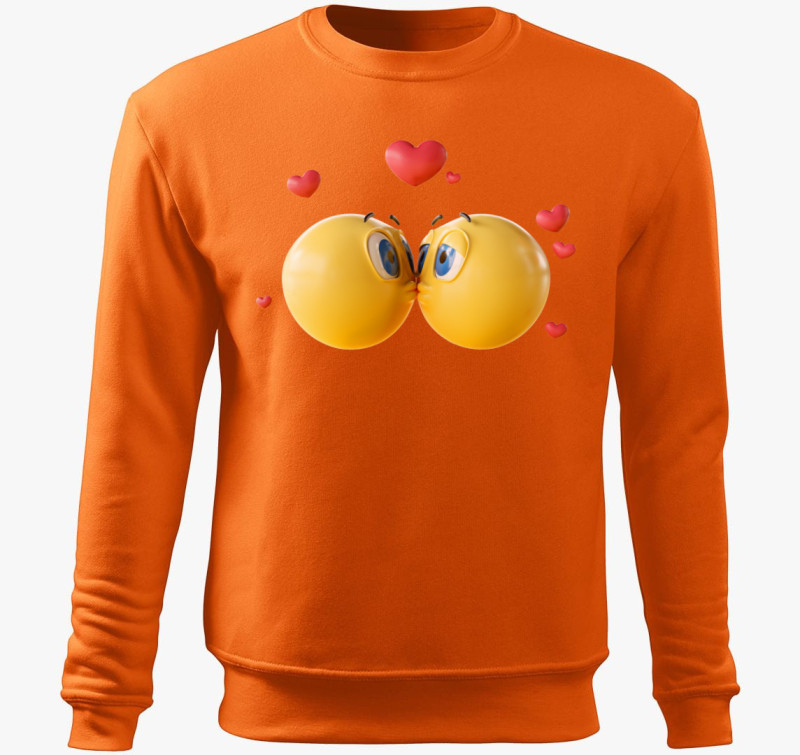 Csókos emojik belebújós pulóver — Narancs