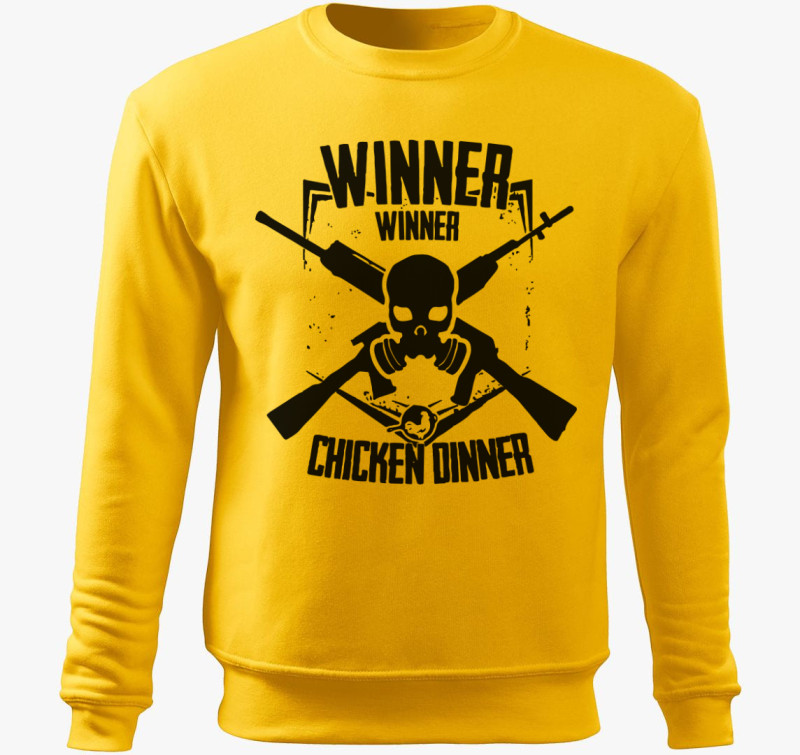 PUBG winner chicken dinner belebújós pulóver — Sárga