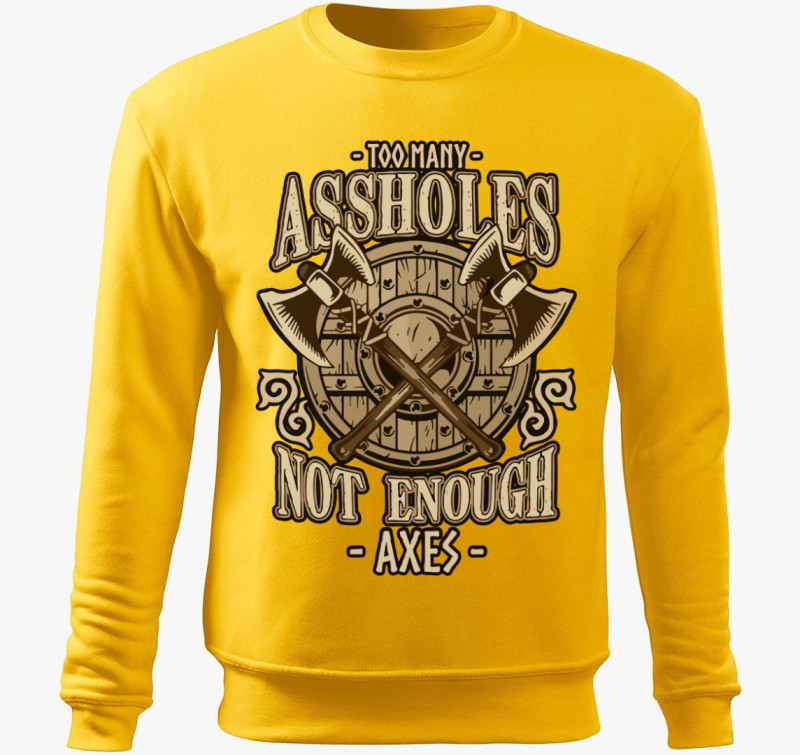 Too many assholes belebújós pulóver — Sárga