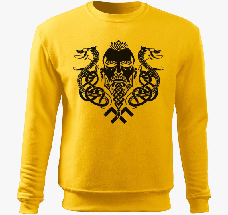 Valhalla viking belebújós pulóver — Sárga