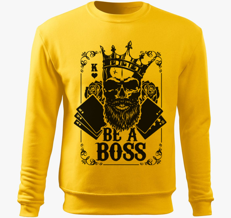 Be a boss belebújós pulóver — Sárga