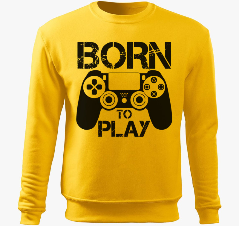 Born to play belebújós pulóver — Sárga