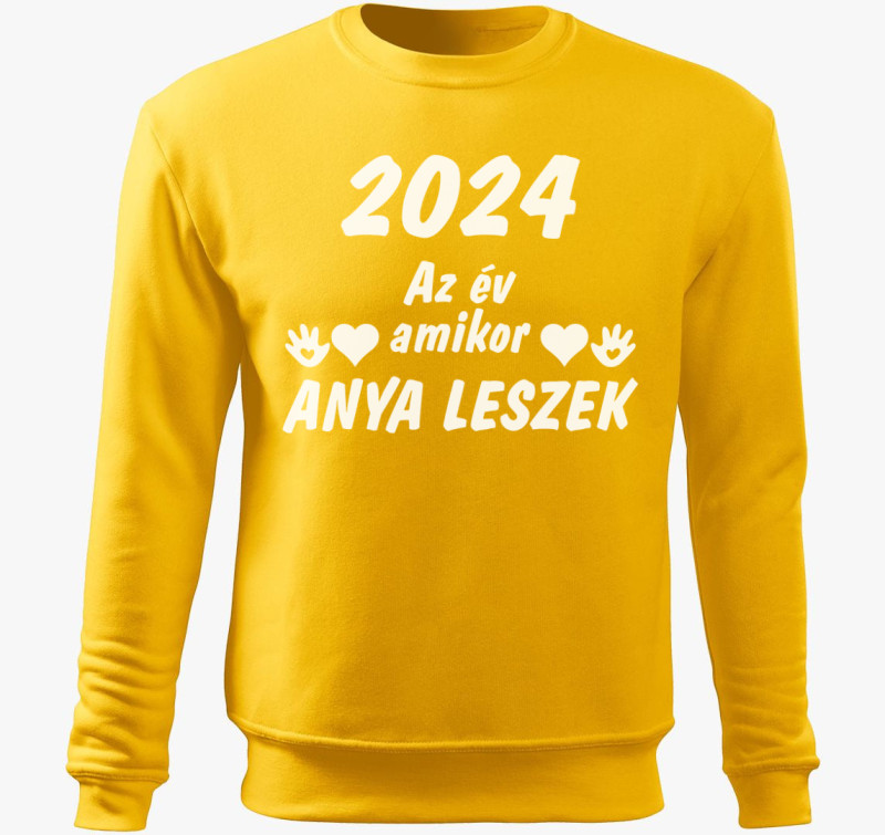 2024 az év amikor anya leszek belebújós pulóver — Sárga
