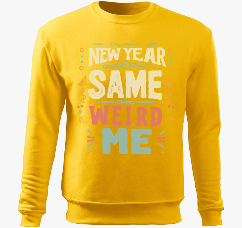 New Year Same Weird Me belebújós pulóver — Sárga