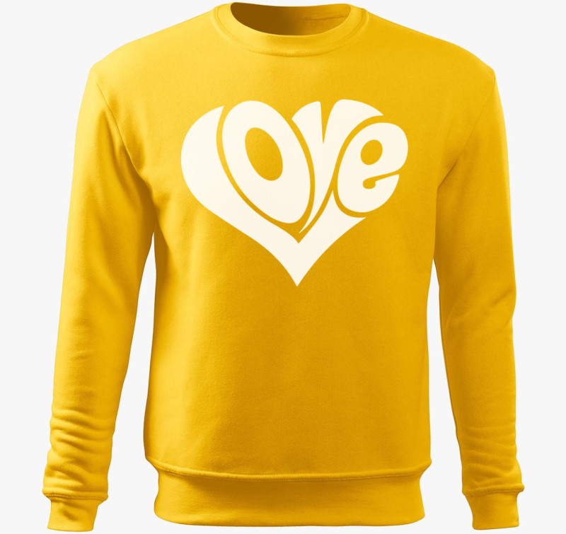 Love szerelem belebújós pulóver — Sárga