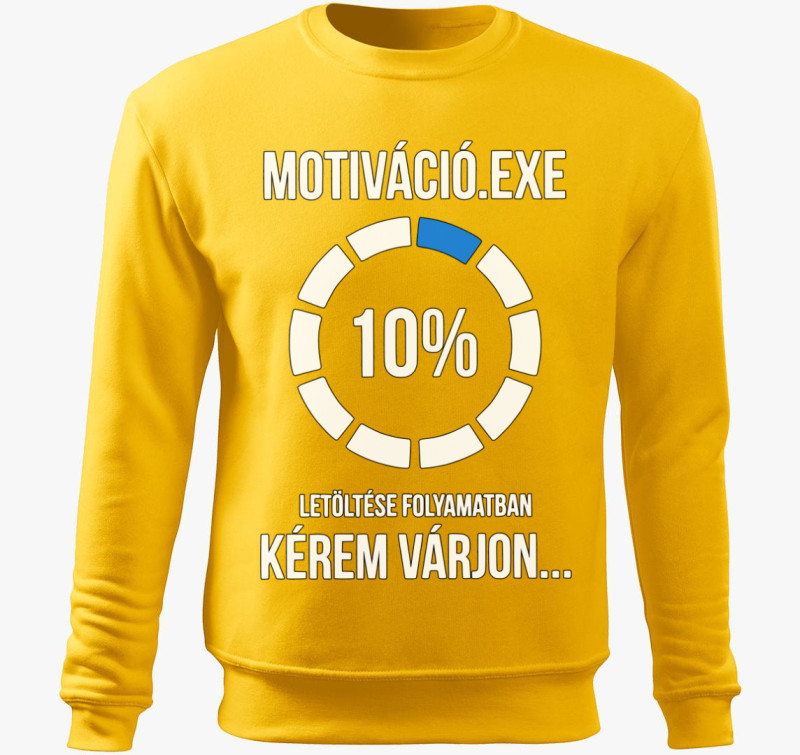 Motiváció.exe letöltése folyamatban belebújós pulóver — Sárga