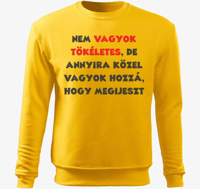 Nem vagyok tökéletes, de.. belebújós pulóver — Sárga