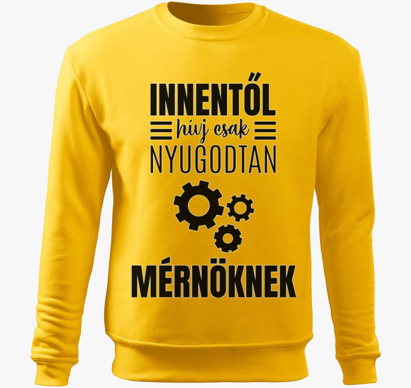 Hívj mérnöknek belebújós pulóver — Sárga
