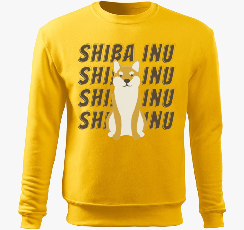 Shiba inu mintás belebújós pulóver — Sárga