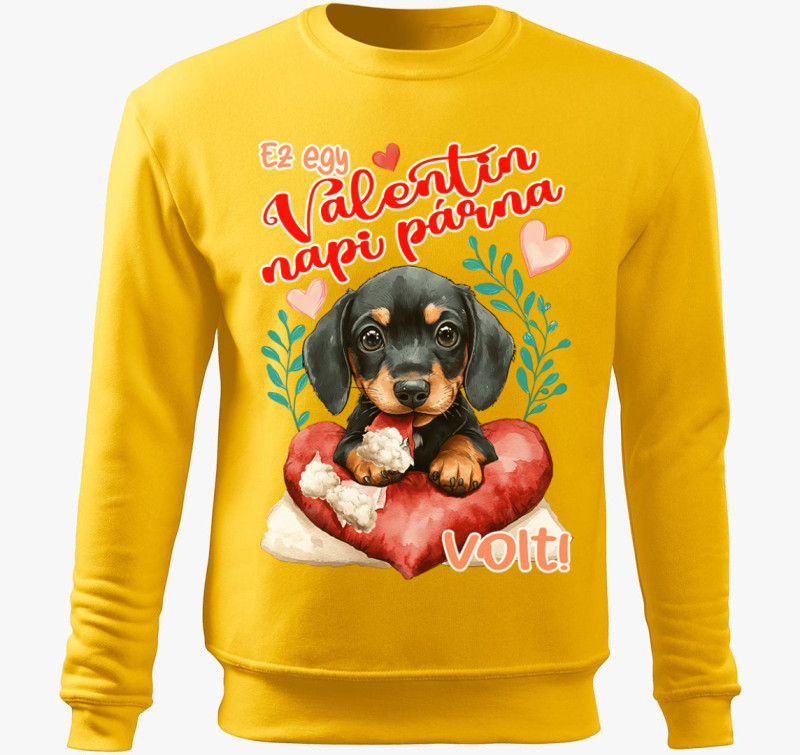 Ez egy Valentin napi párna volt tacsi belebújós pulóver — Sárga