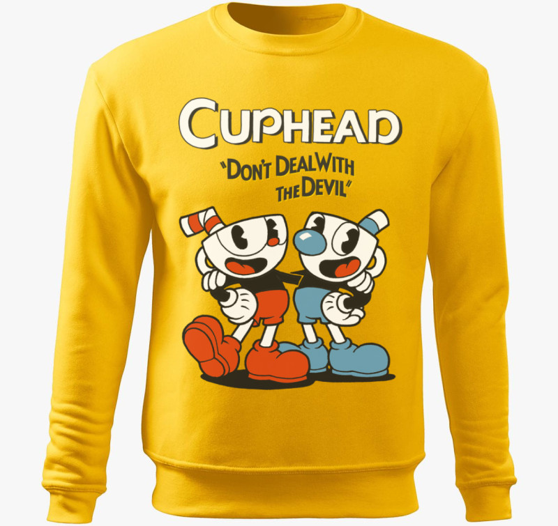 Cuphead - Don't deal with the devil belebújós pulóver — Sárga