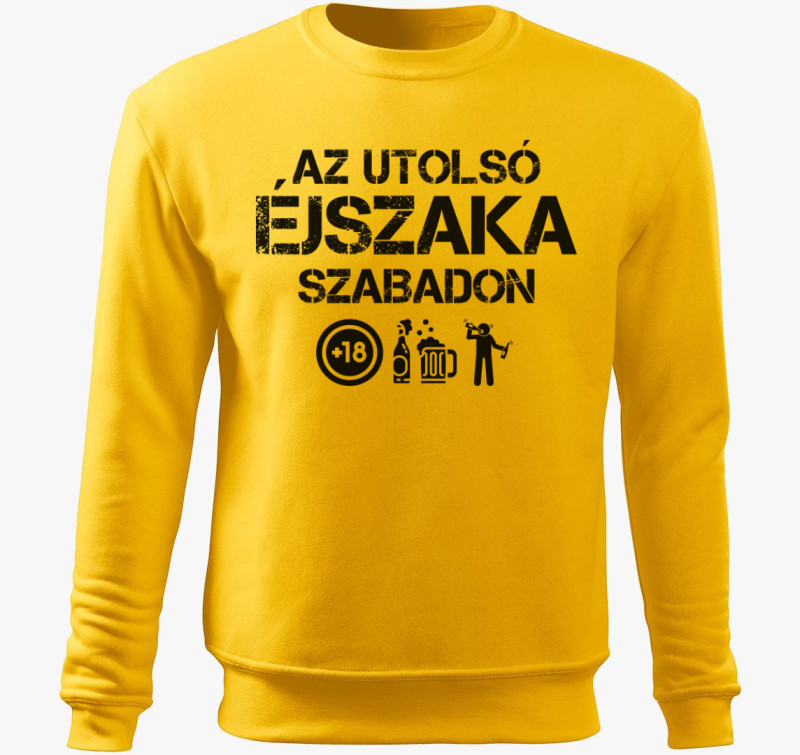Az utolsó éjszaka szabadon belebújós pulóver — Sárga