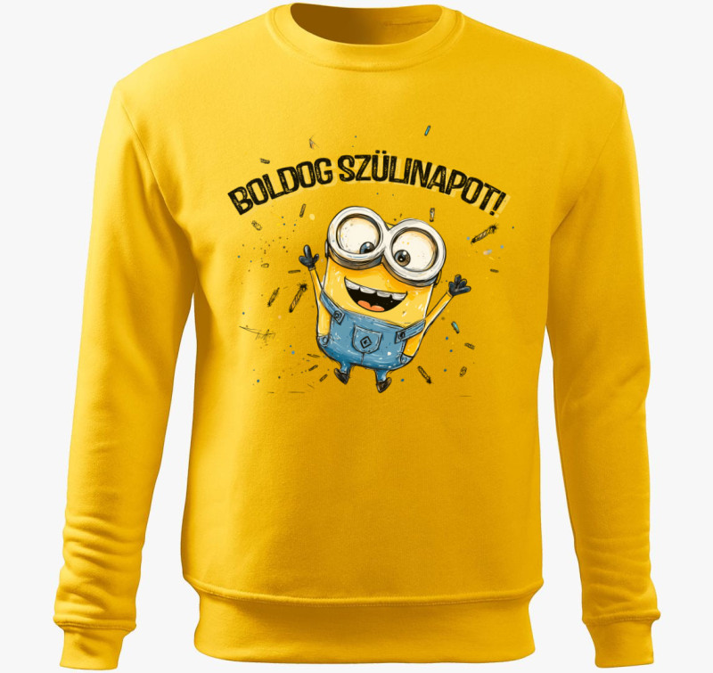 Minion Szülinap belebújós pulóver — Sárga