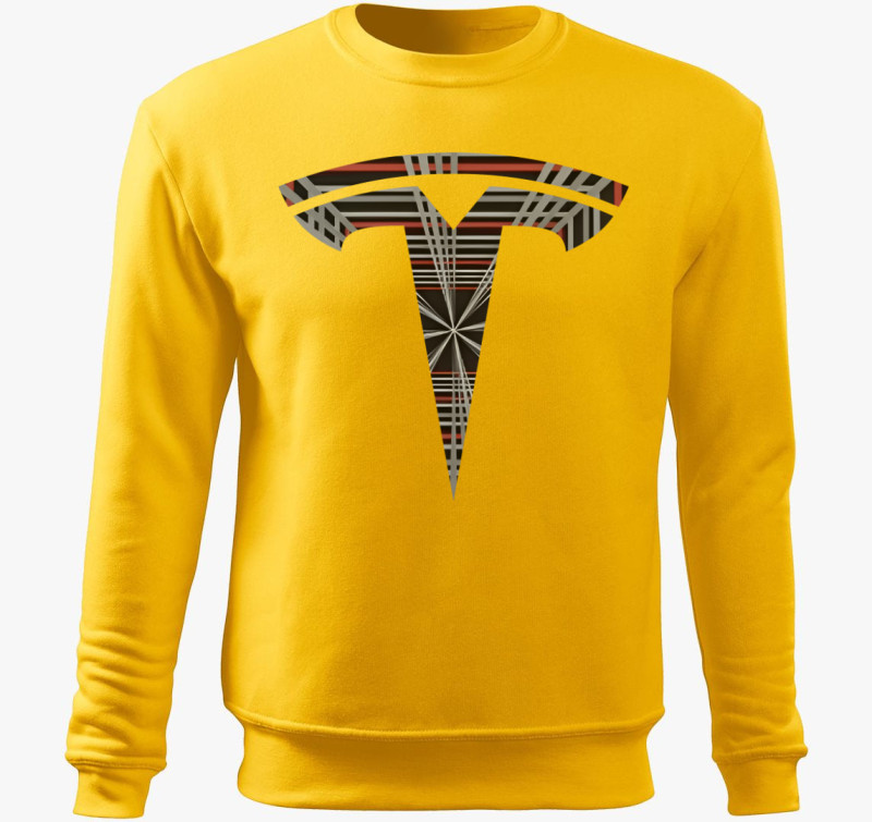 TESLAPLAID belebújós pulóver — Sárga