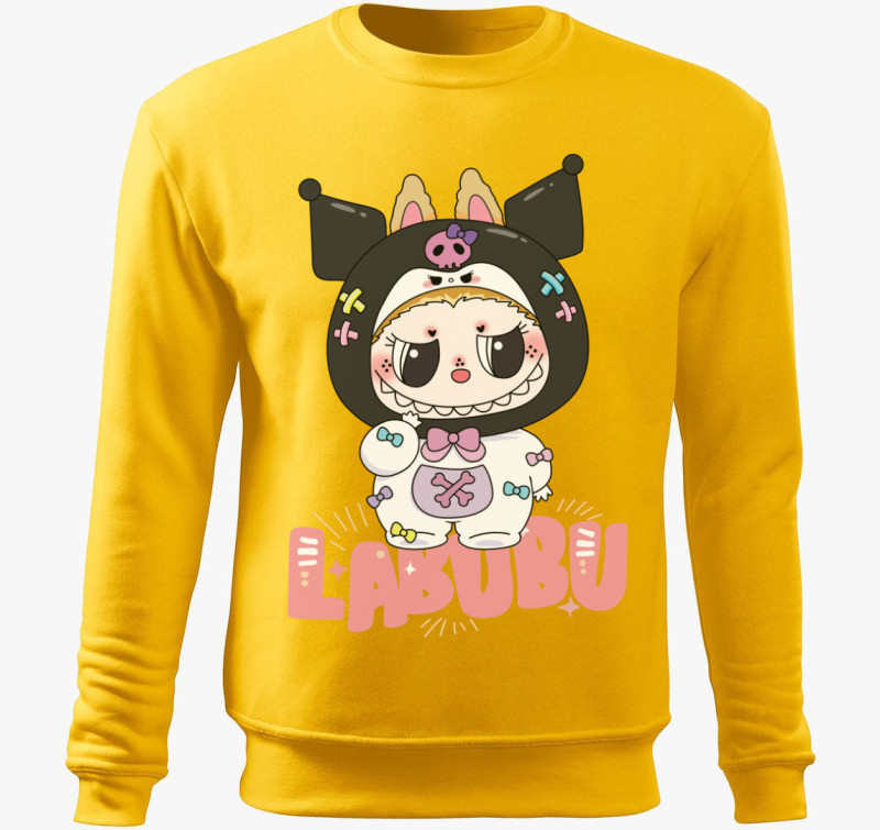 Kuromi labubu belebújós pulóver — Sárga