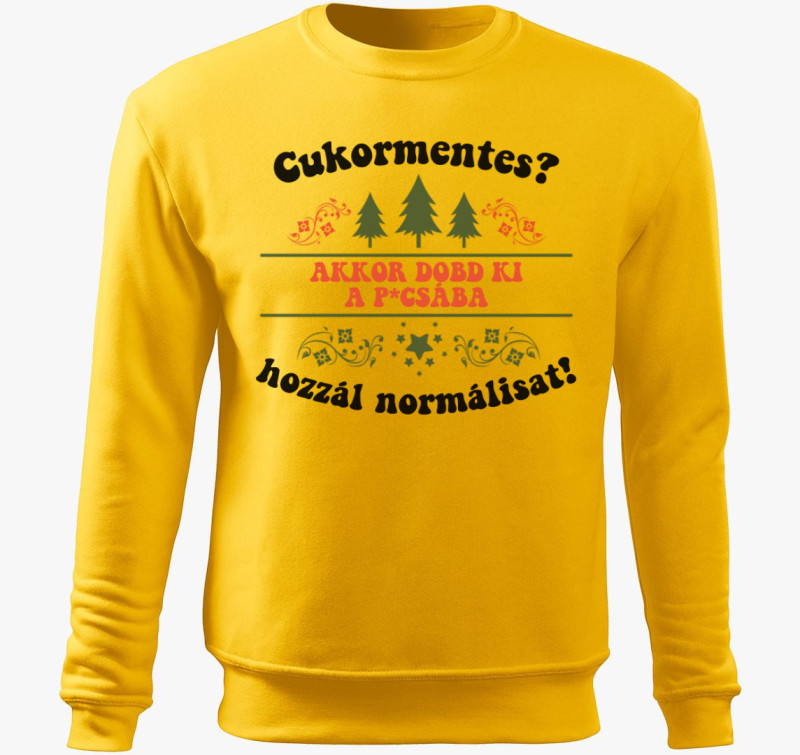 Cukormentes belebújós pulóver — Sárga