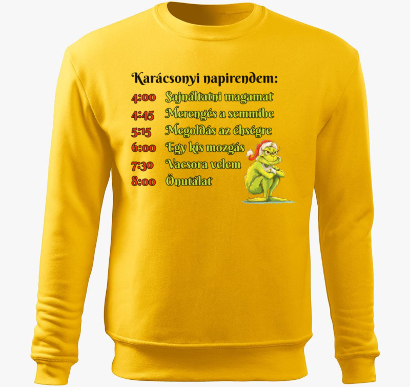 Karácsonyi napirendem belebújós pulóver — Sárga