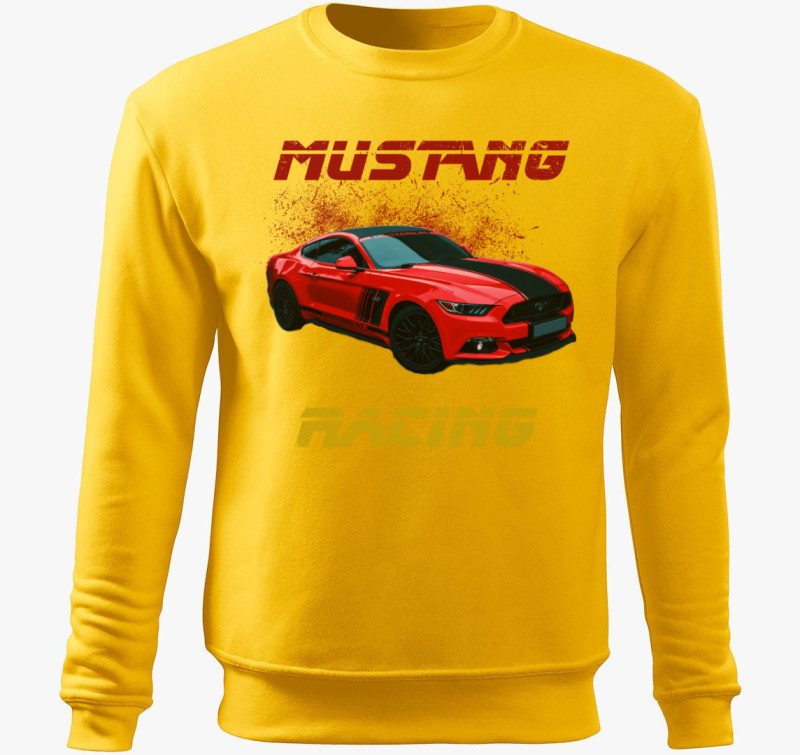 Mustang Racing belebújós pulóver — Sárga