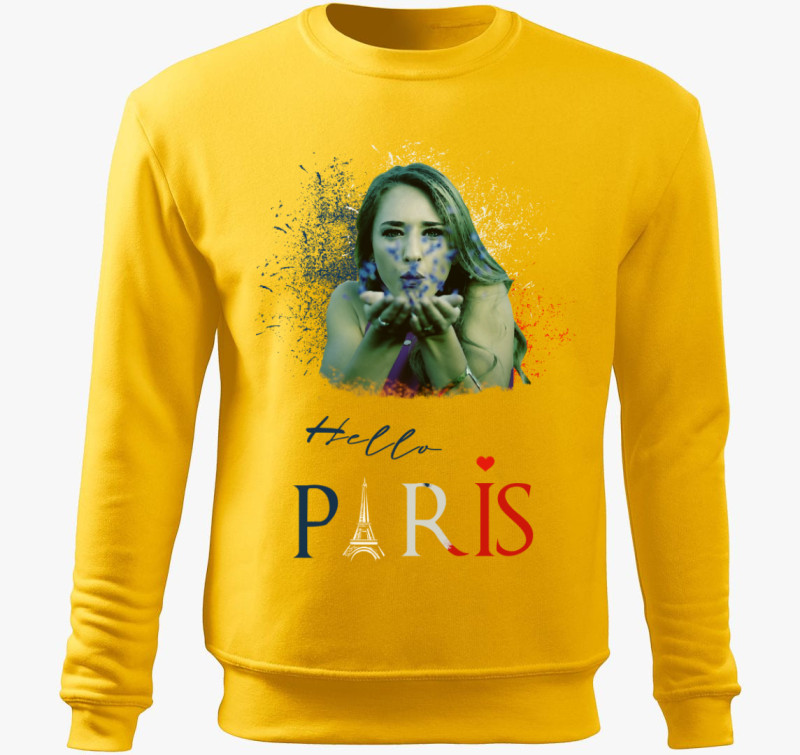 Hello Paris belebújós pulóver — Sárga