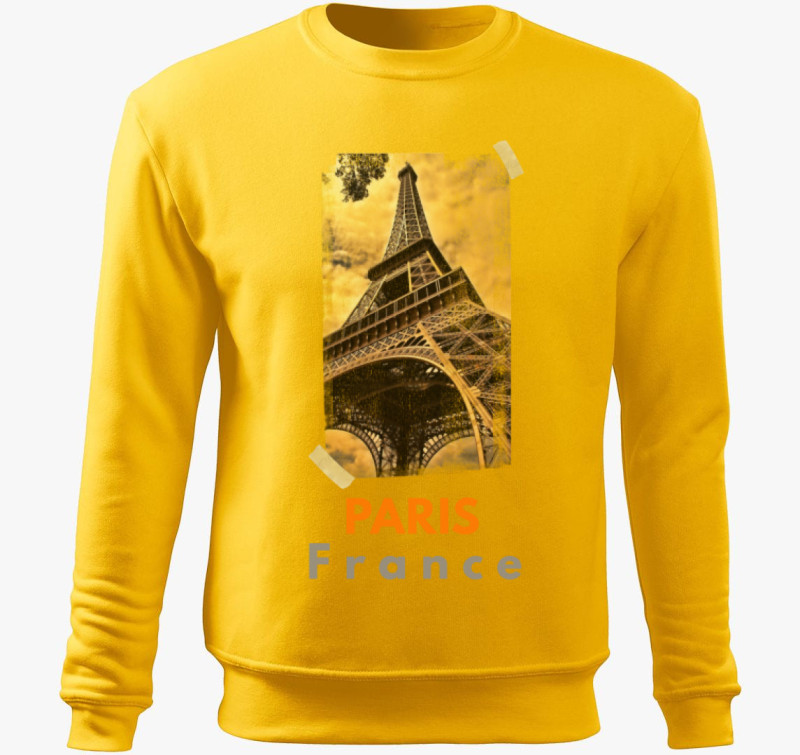 Paris France belebújós pulóver — Sárga