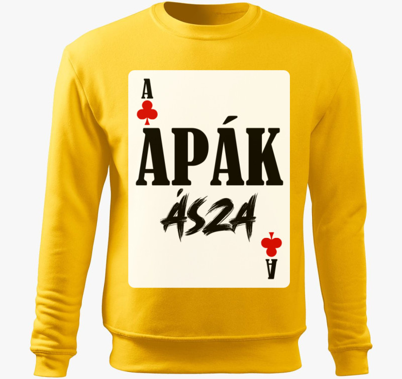 Apák ásza kártyás belebújós pulóver — Sárga