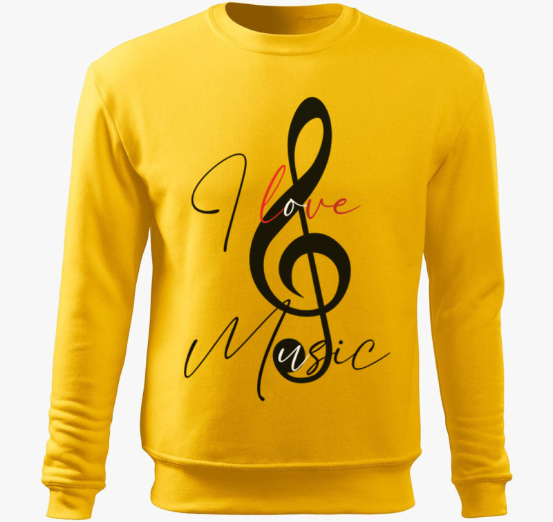 I love music belebújós pulóver — Sárga
