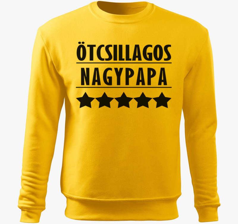 Ötcsillagos nagypapa belebújós pulóver — Sárga