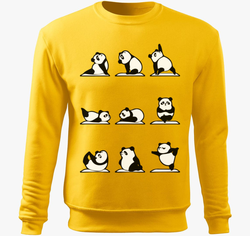 Jógázó panda belebújós pulóver — Sárga