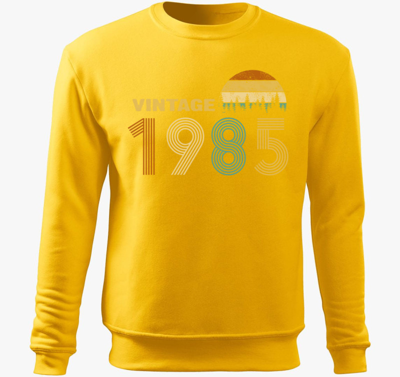 Vintage születésnapos belebújós pulóver — Sárga