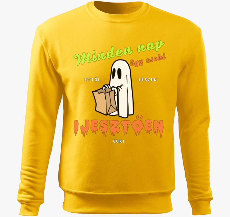 Cuki szellem halloweeni belebújós pulóver — Sárga