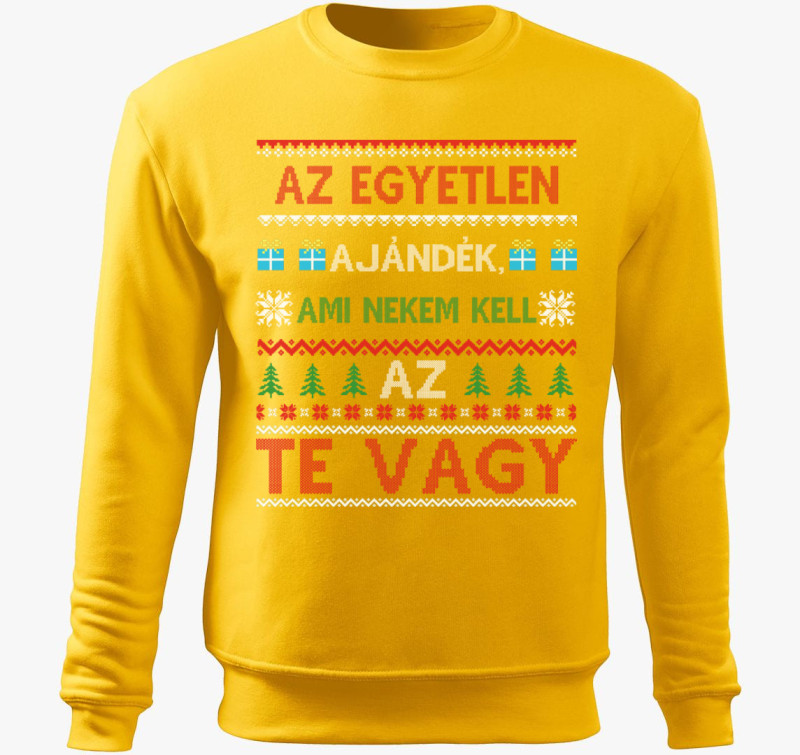 Te kellesz karácsonyi belebújós pulóver — Sárga