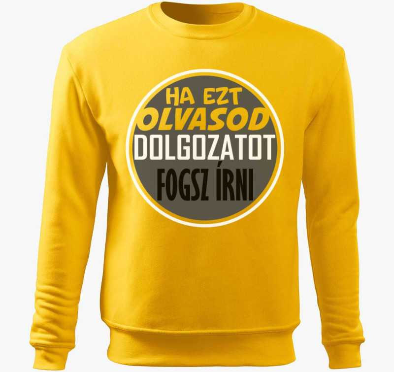 Dolgozat írós belebújós pulóver — Sárga