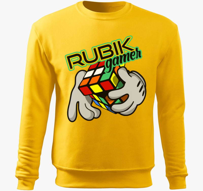 Comic rubik belebújós pulóver — Sárga