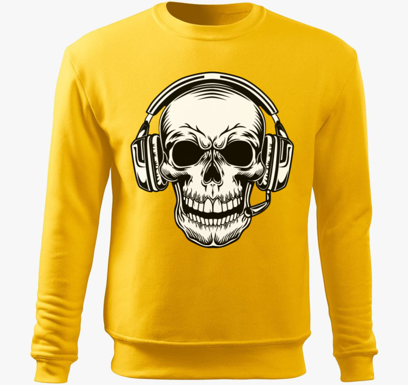 Skull koponya 3 belebújós pulóver — Sárga