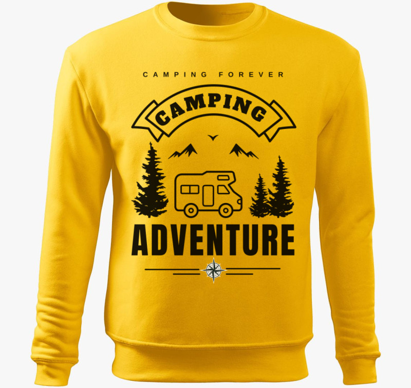 Lakóautó camping adventure belebújós pulóver — Sárga