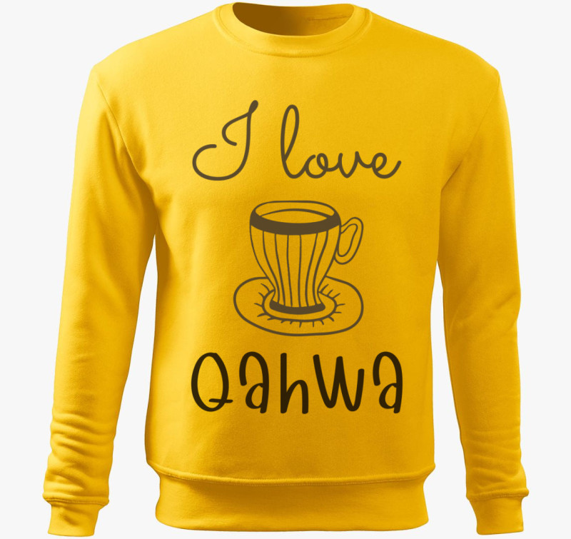I love Qahwa - török/arab kávé belebújós pulóver — Sárga
