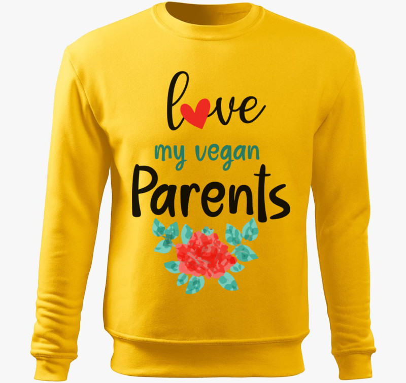 Love my Vegan Parents belebújós pulóver — Sárga
