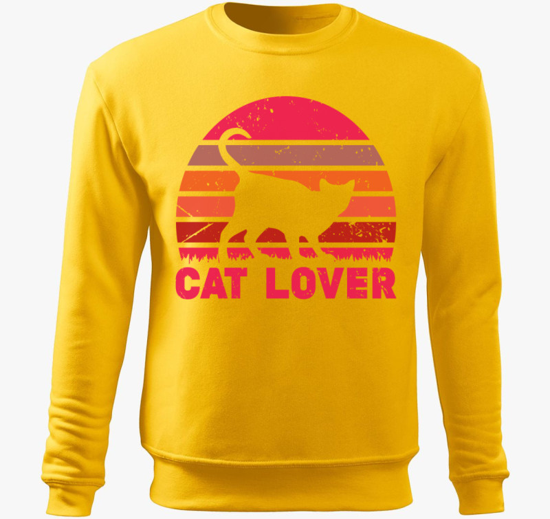 Cat lover belebújós pulóver — Sárga