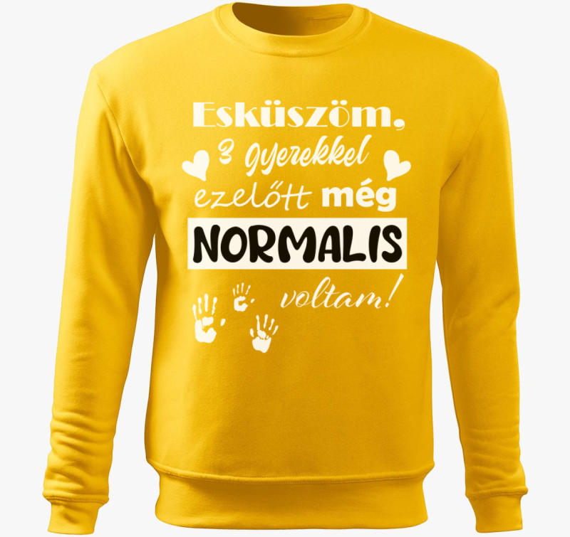 Esküszöm, normális voltam belebújós pulóver — Sárga